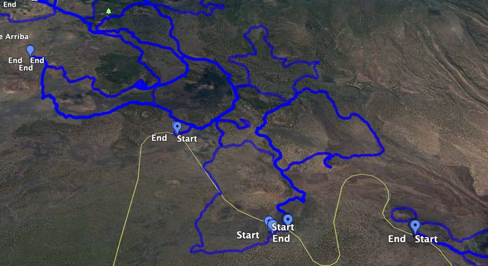 Tracks of circular hikes that can be easily combined with the circular hike around the Montaña Cascajo