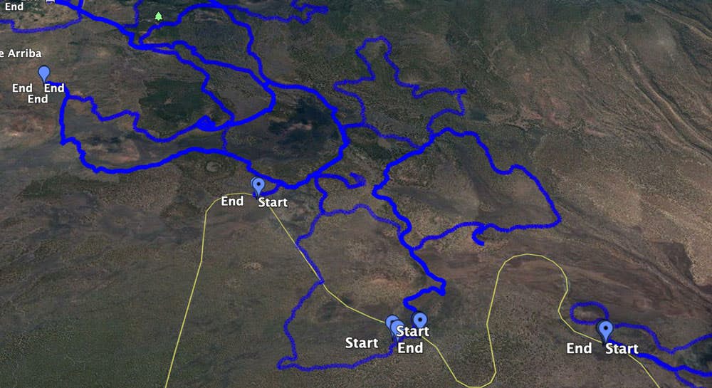 Tracks von Rundwanderung, die sich gut mit der Rundwanderung um die Montaña Cascajo kombinieren lassen