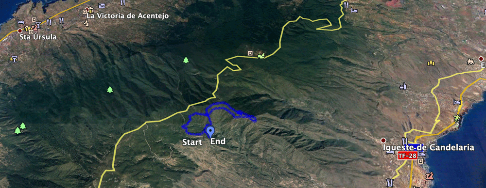 Track - circle hike high above Candelaria