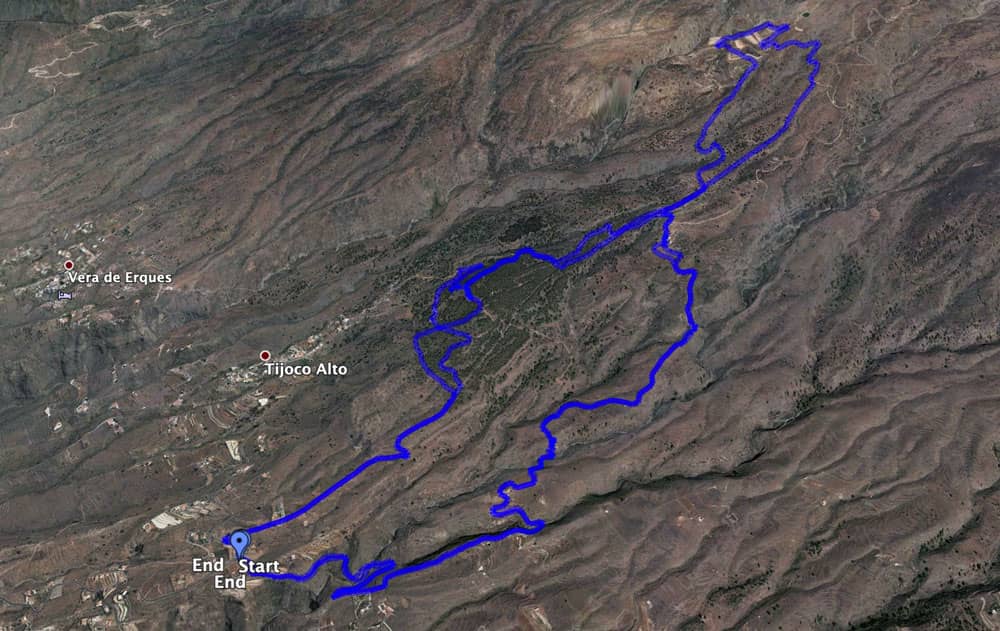 Track der großen Variante über Tijoco Alto