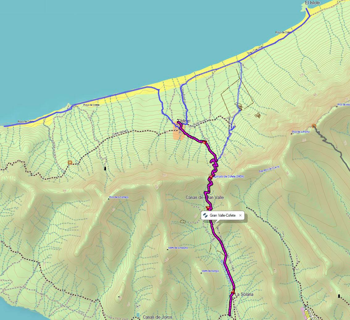 Track der Wanderung Gran Valle Cofete
