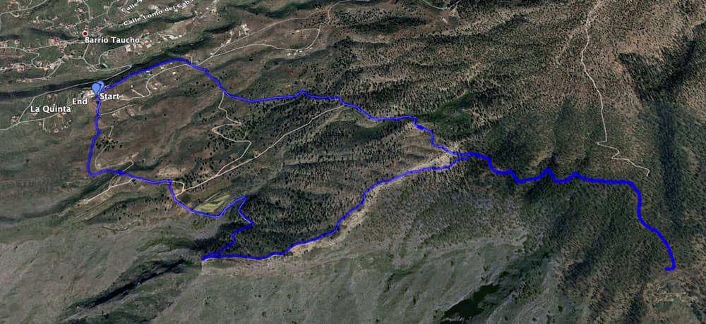 Track der kleinen Rundwanderung La Quinta