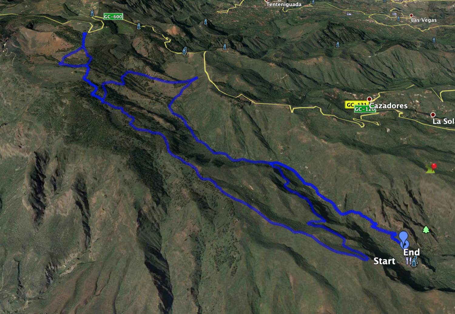 Track der Wanderung Barranco de Guayadeque