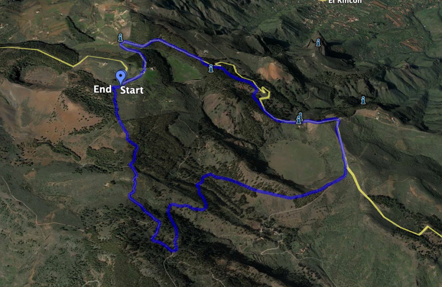 Track around the crater Caldera de los Marteles