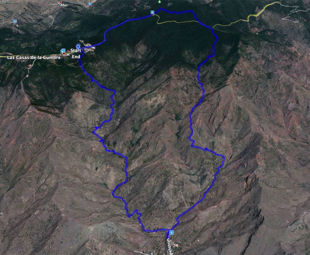 Track of the circular hike Valle Brosque