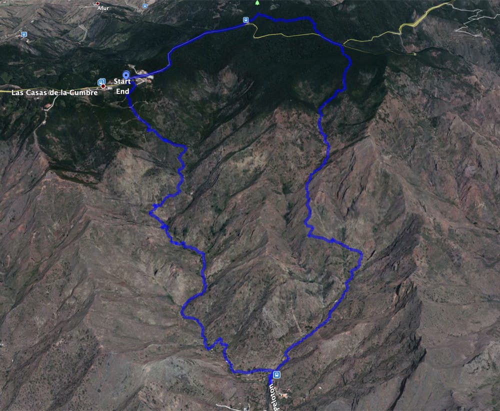 Track der Rundwanderung Valle Brosque