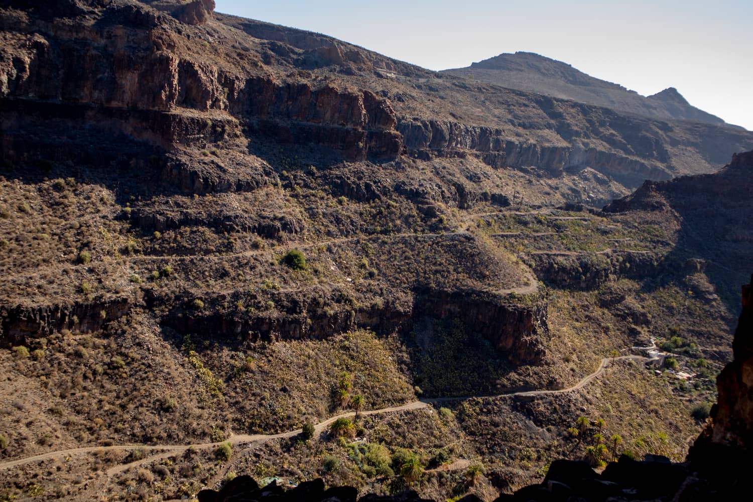 Hiking trail along the slope