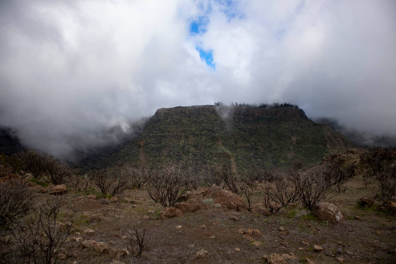 Clouds are gathering over the Barranco de Guayadeque