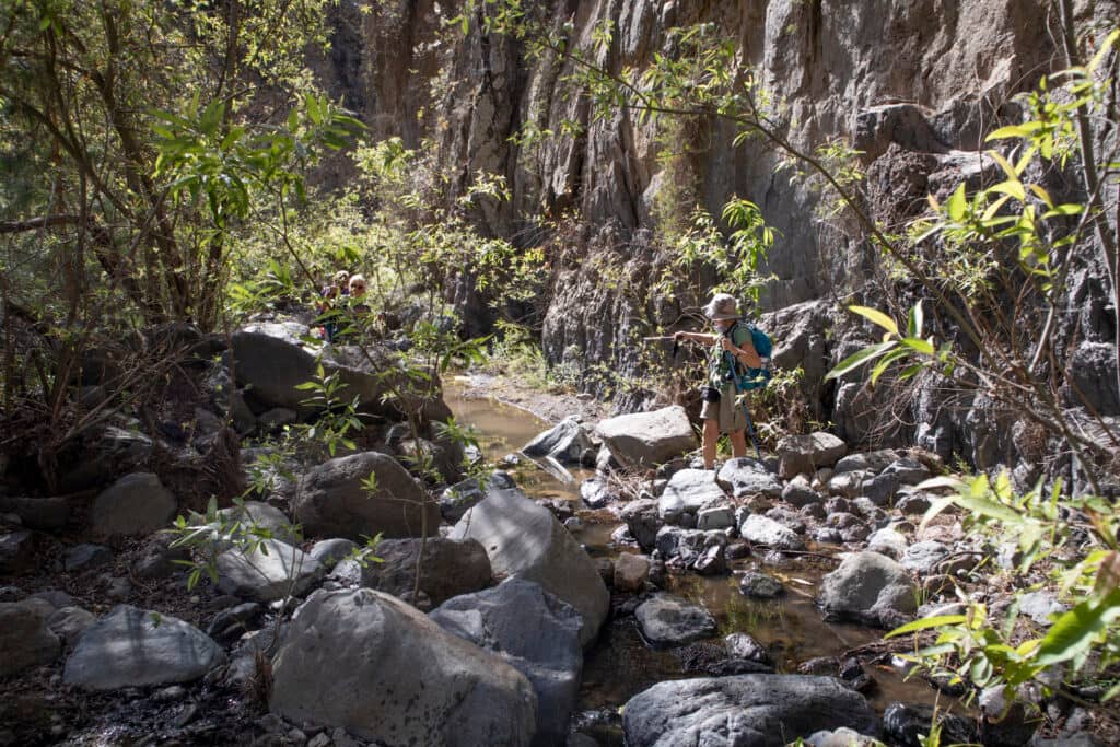 Barranco del Río - crossing the river bed