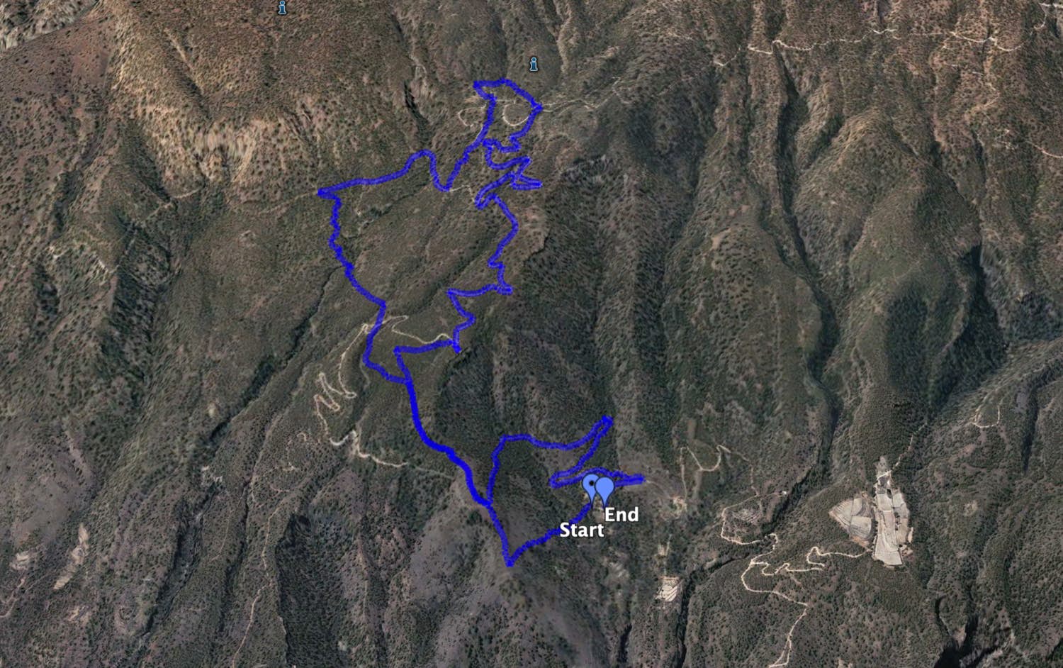 Track Wanderung hoch über Arico vom Rastplatz El Contador