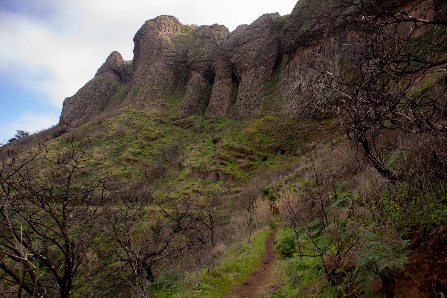 Hiking trail along the Barranco de la Mina