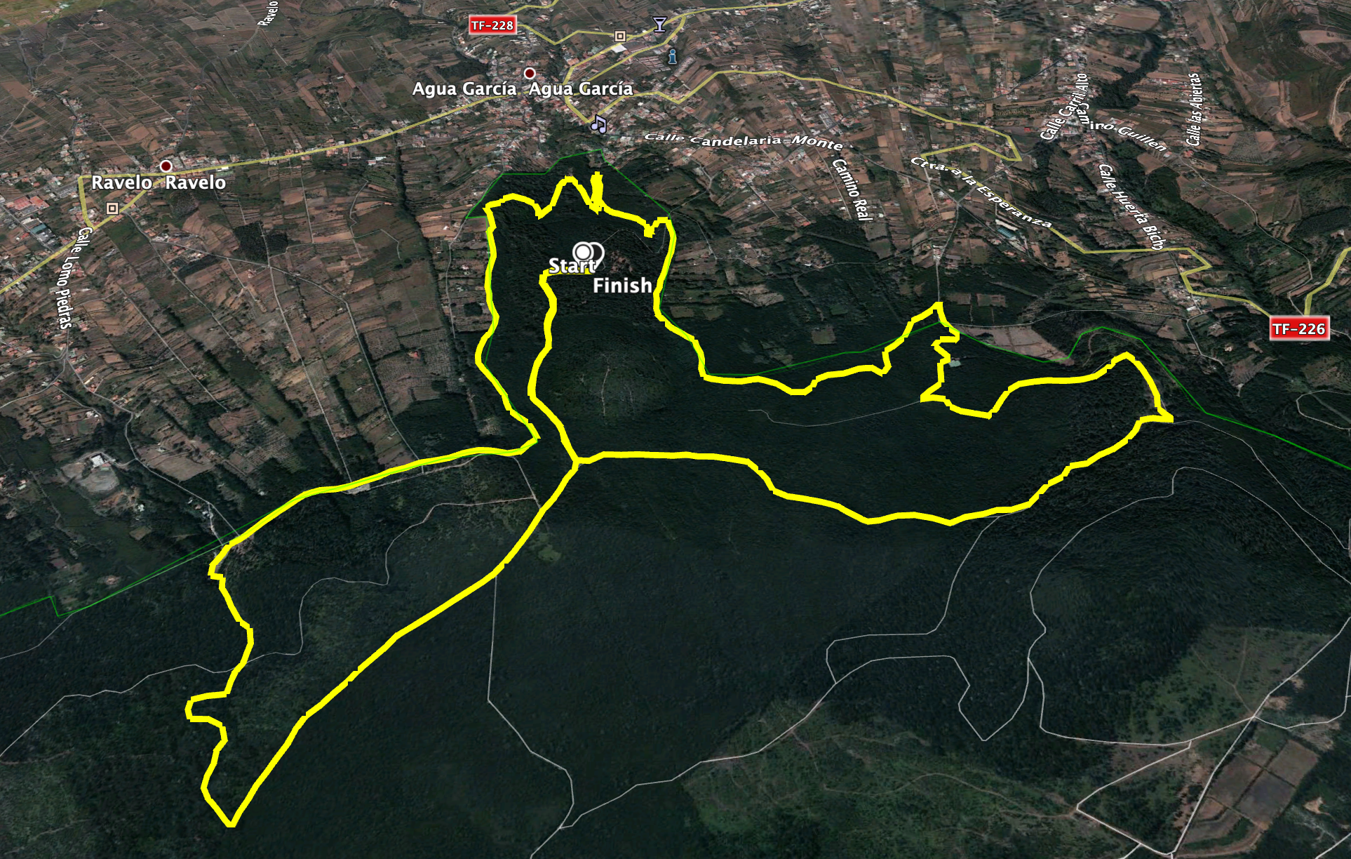 Track der Wanderung auf der Nordseite des Esperanza Waldes Lomo de Jara