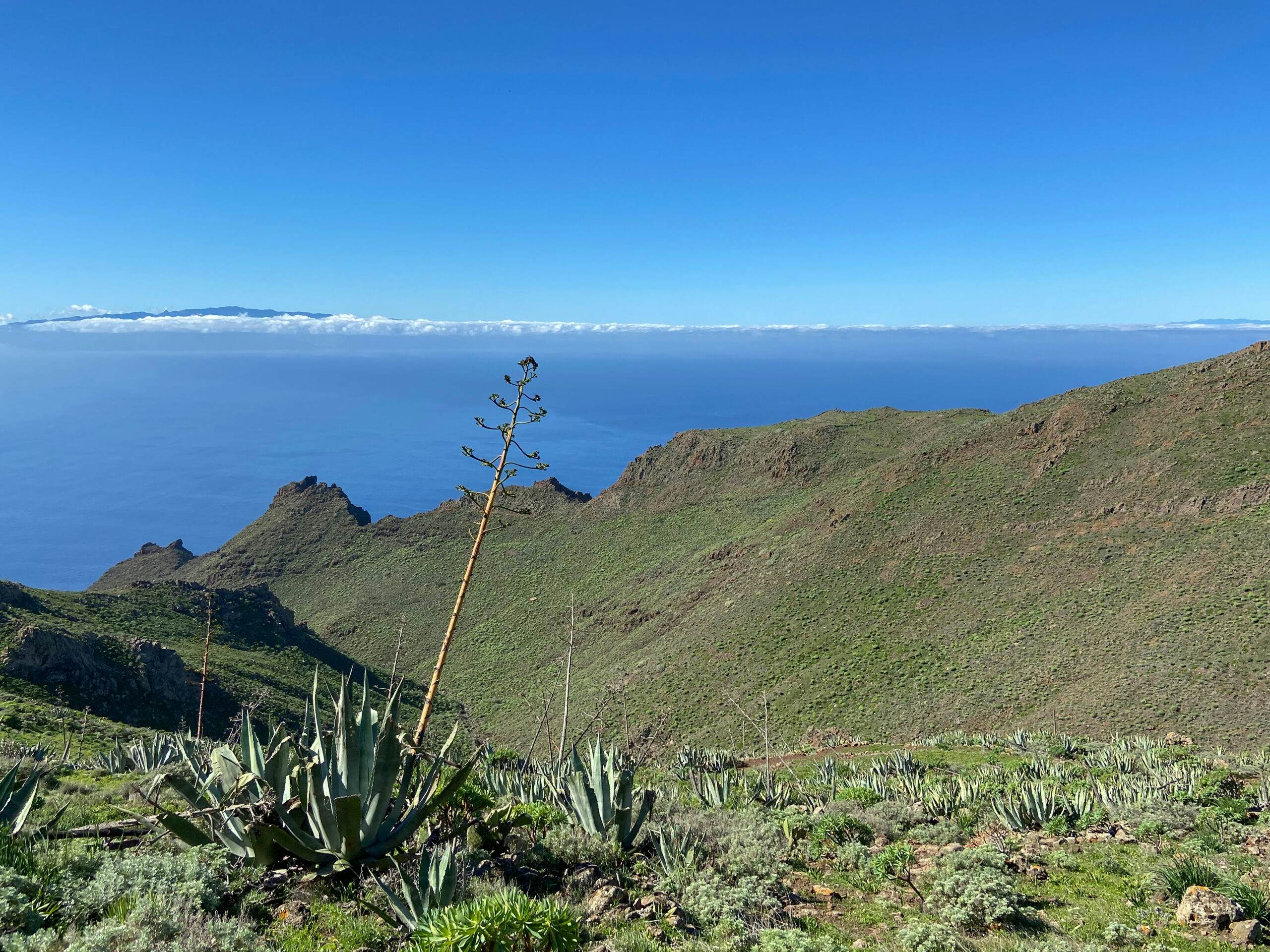 View from the heights of La Gomera and La Palma