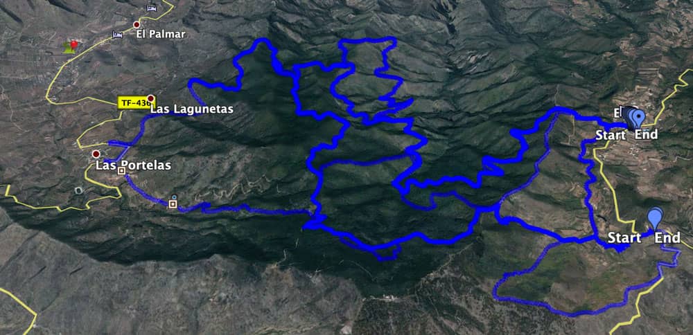 Selection of different hikes around Erjos in the Teno Mountains