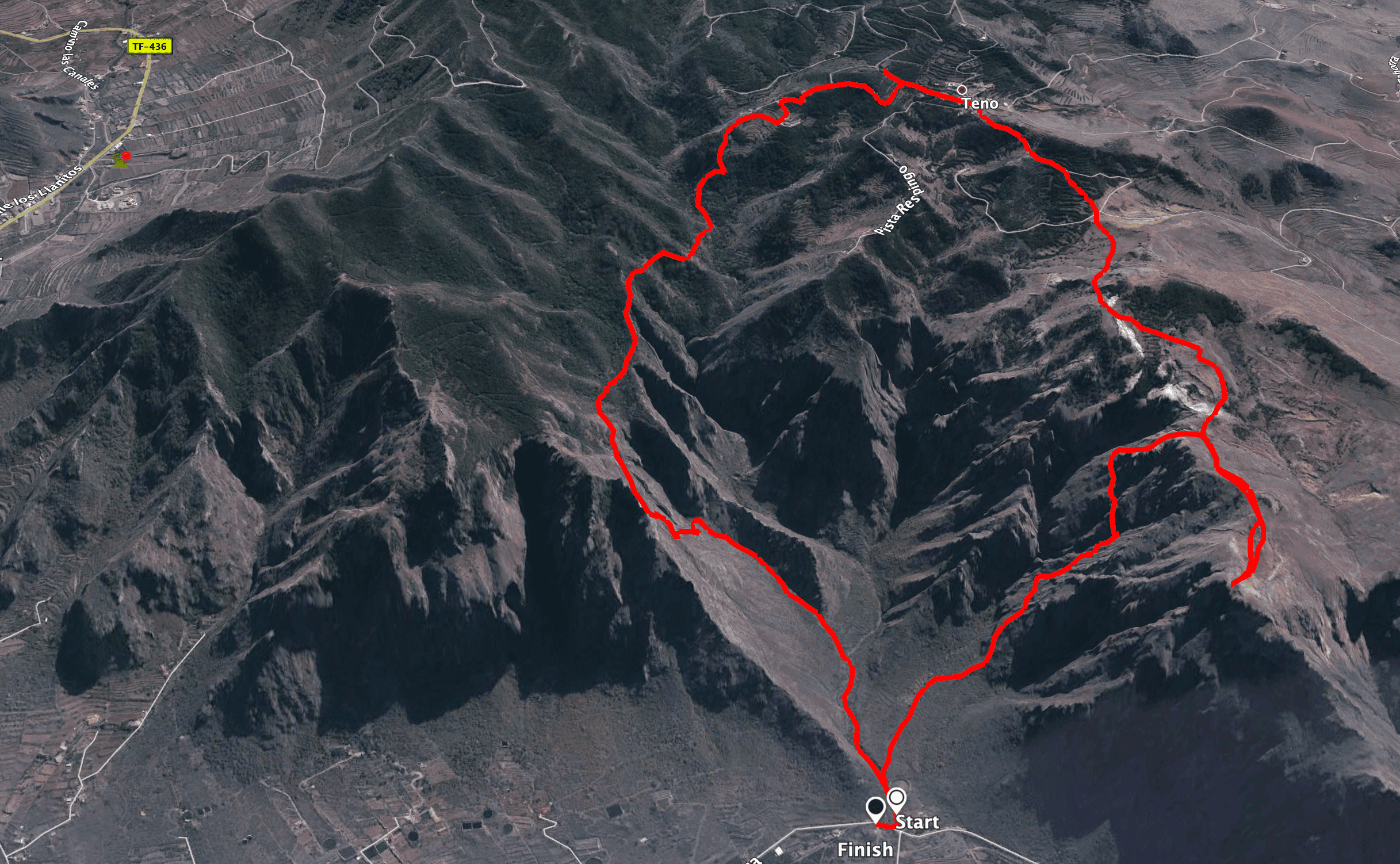 Pista del Circuito de Subida de Teno Alto - Risco