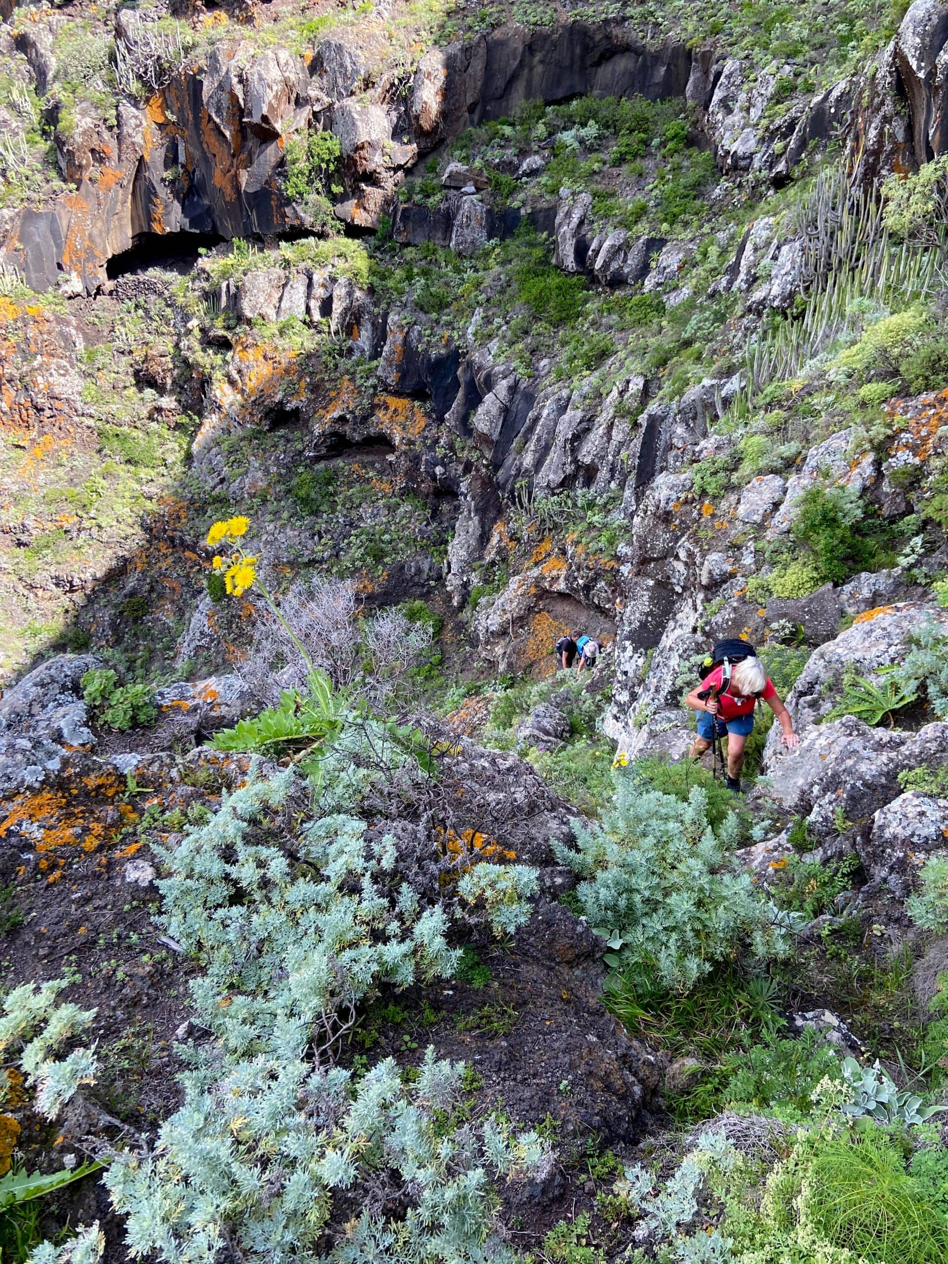 Hiking trail along the rock face