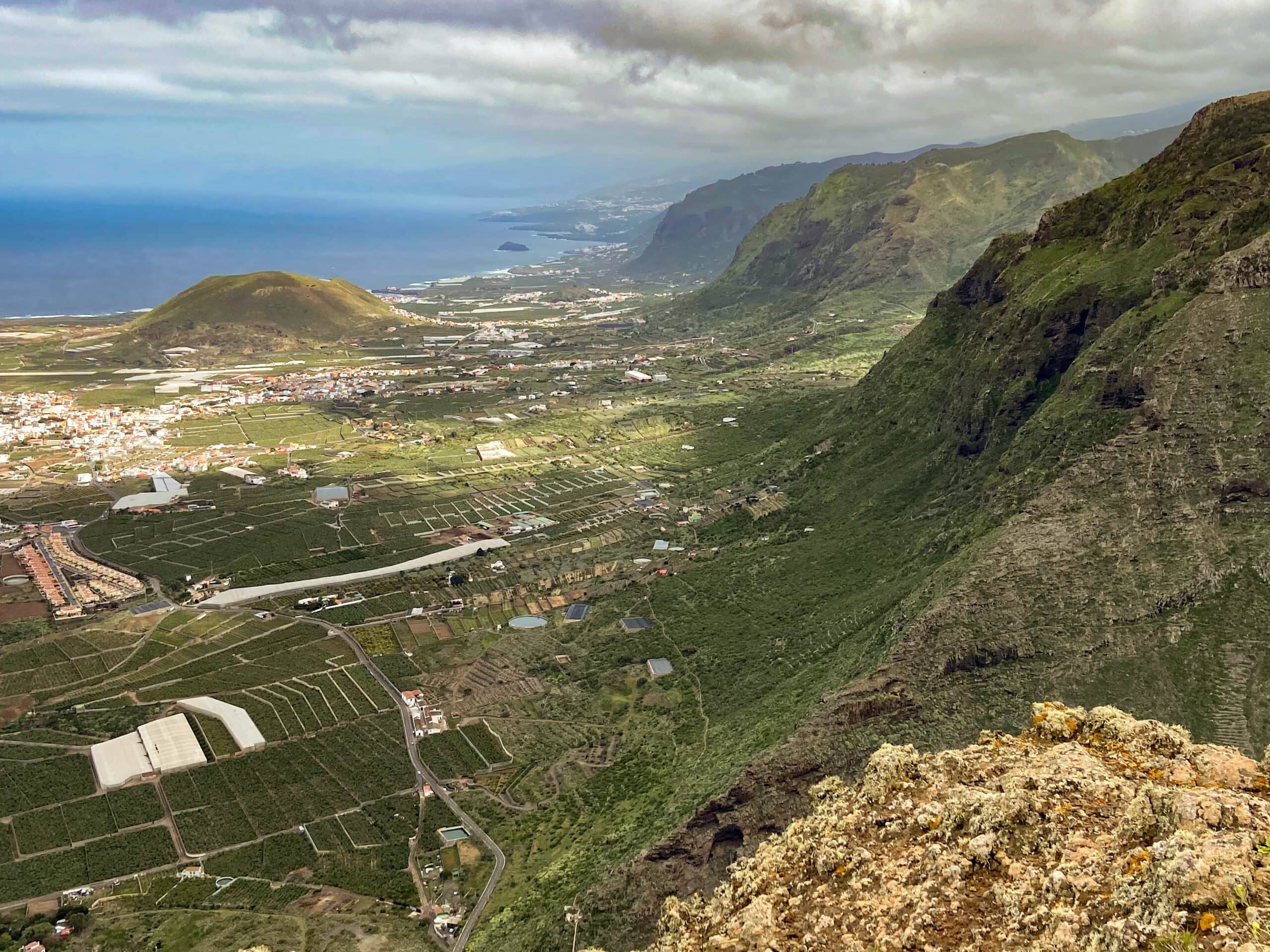 View from the cliff edge over the north coast of Tenerife