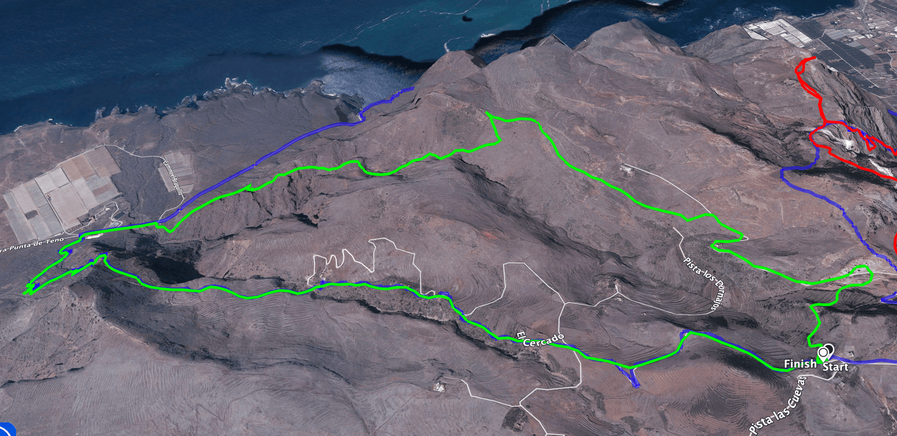 Track der Wanderung im nördlichen Teno Gebirge