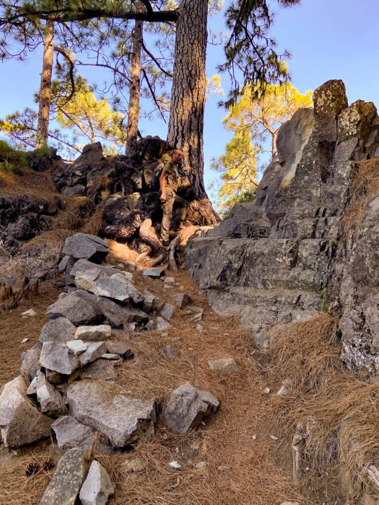 Ende des steilen Aufstiegs Organos Höhenweg