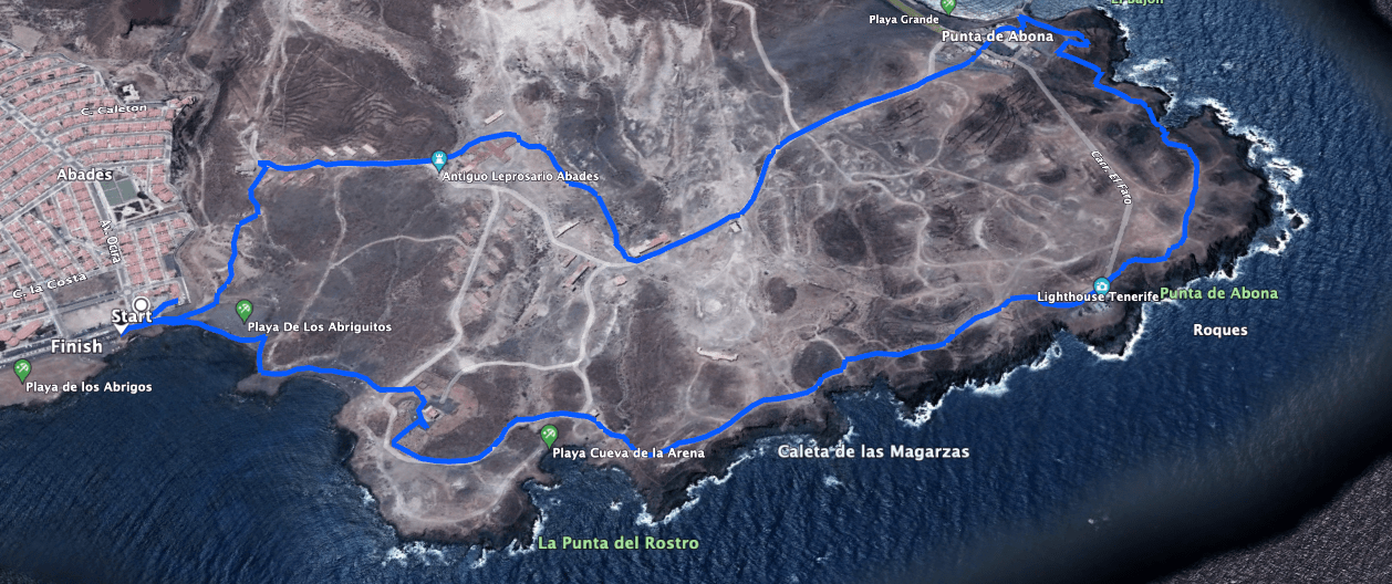 Track of the small hike at Abades