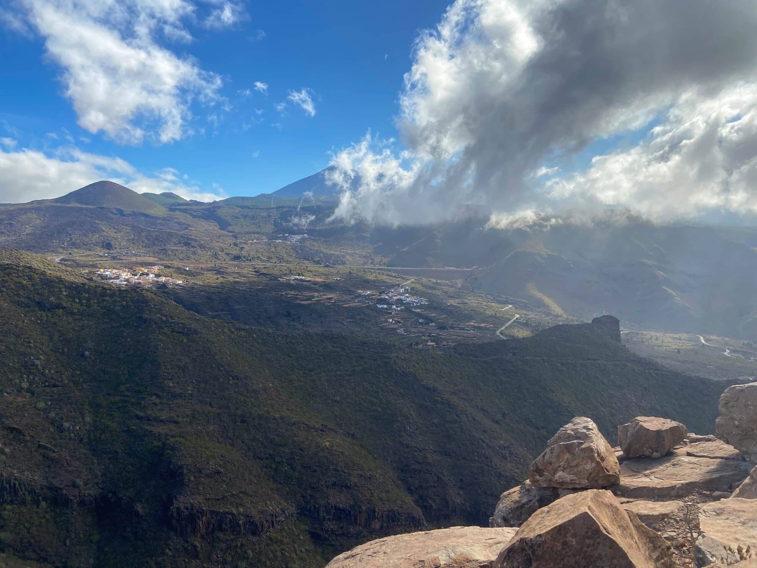 View from top of Risco Blanco to Mount Teide