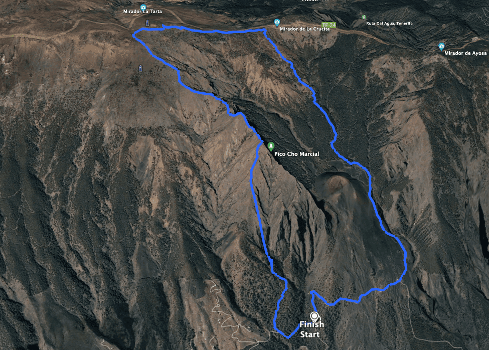 Track Pico Cho Marcial visto desde el este