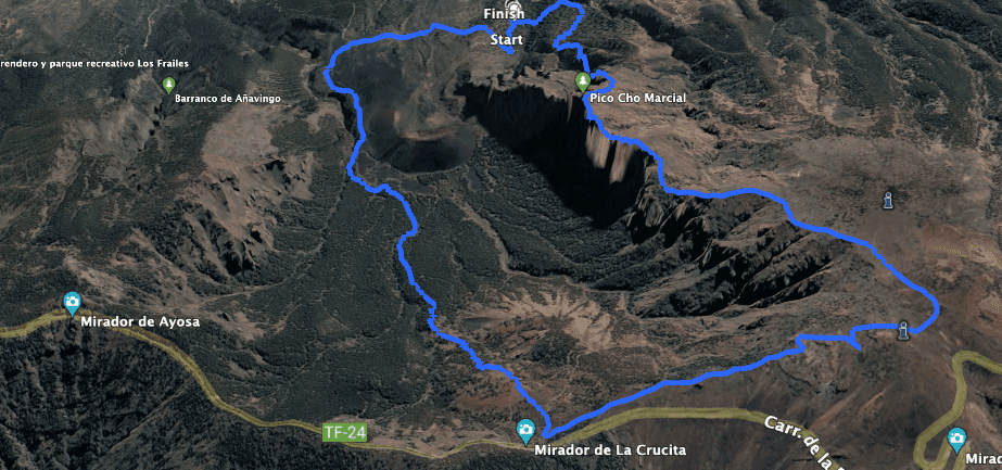 Track Pico Cho Marcial visto desde el noroeste