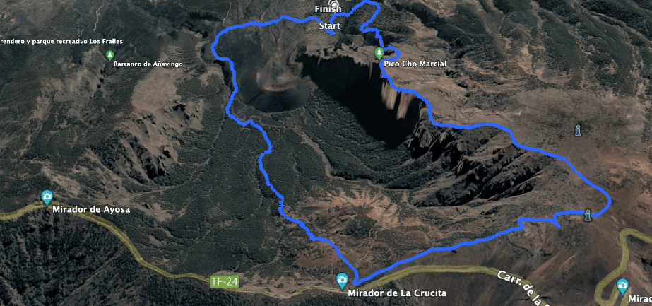 Track Pico Cho Marcial von Nordwesten aus gesehen
