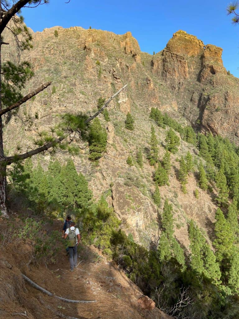 Aufstiegsweg - im Hintergrund das Felsenmassiv um den Pico Cho Marcial