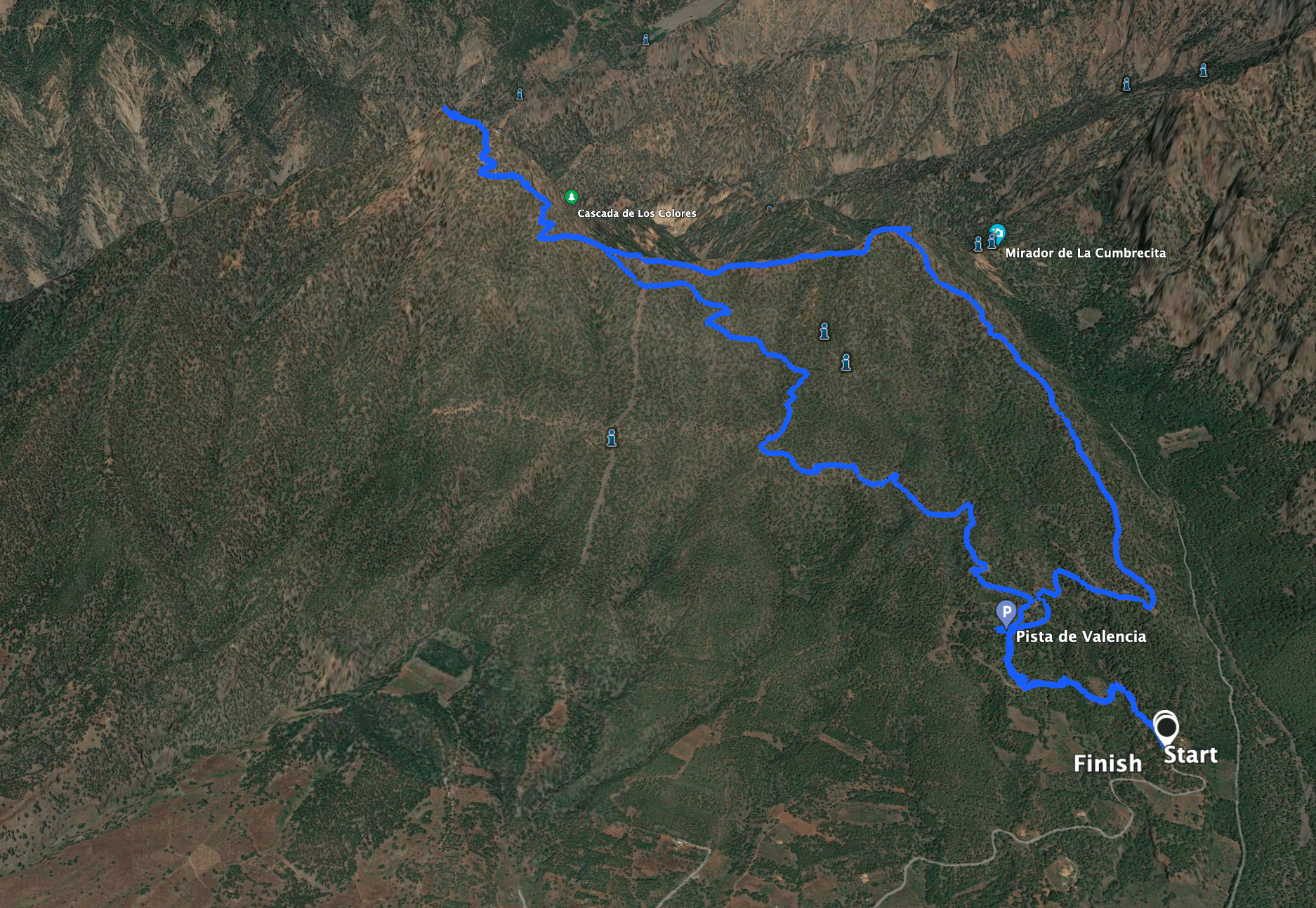 Track of the hike to Pico Bejenado