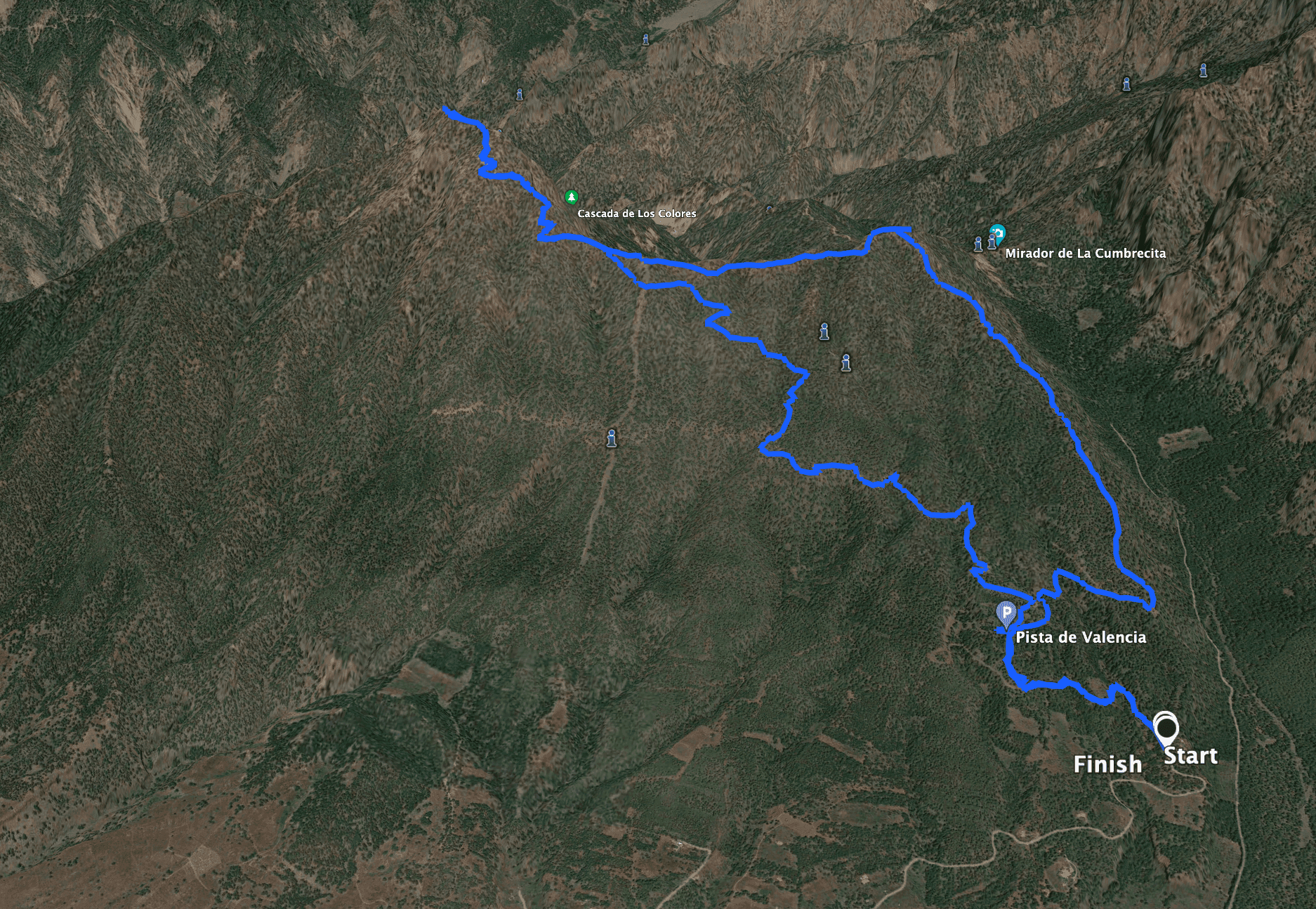 Track of the hike to Pico Bejenado