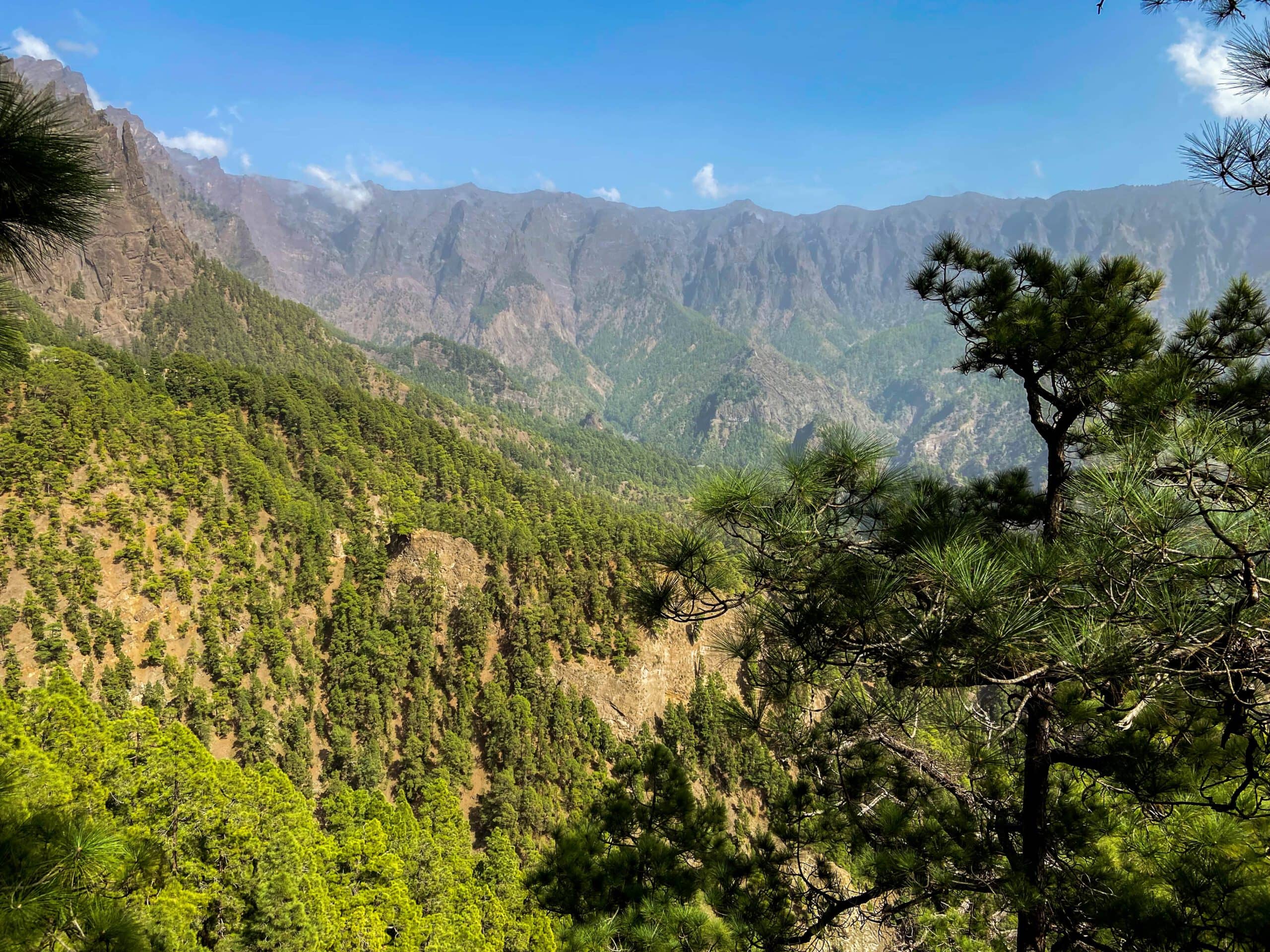 Blick vom Wanderweg in der Nähe des Mirador de los Brecitos