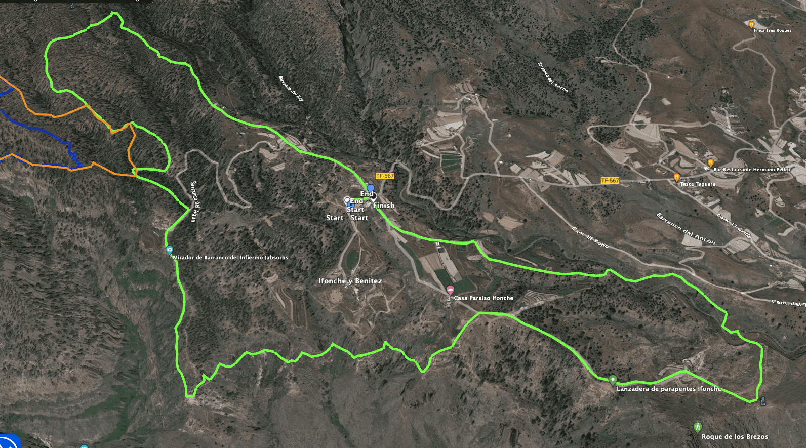 Track der Rundwanderung Höhlen Ifonche