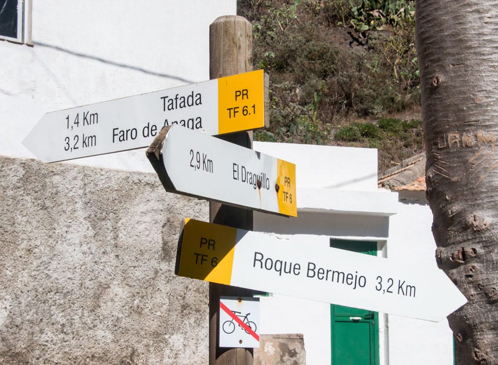 PR TF 6.1 conduce de Chamorga a Montaña Tafada y Faro de Anaga - combinación con Roque Bermejo posible