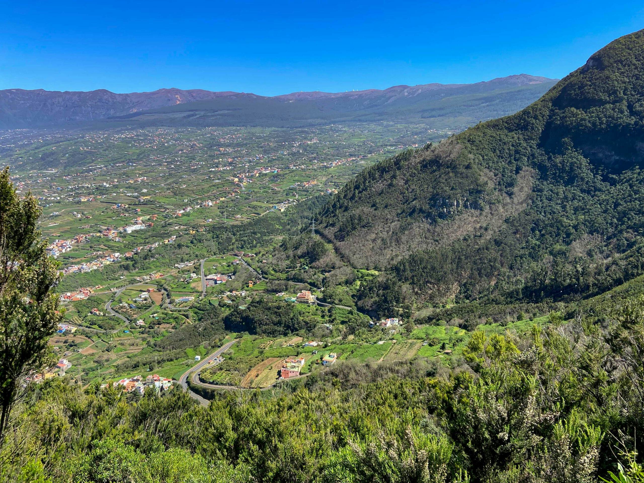 Hiking in Tenerife - Orotava Valley - View back from the ascent path to Mirador Corona