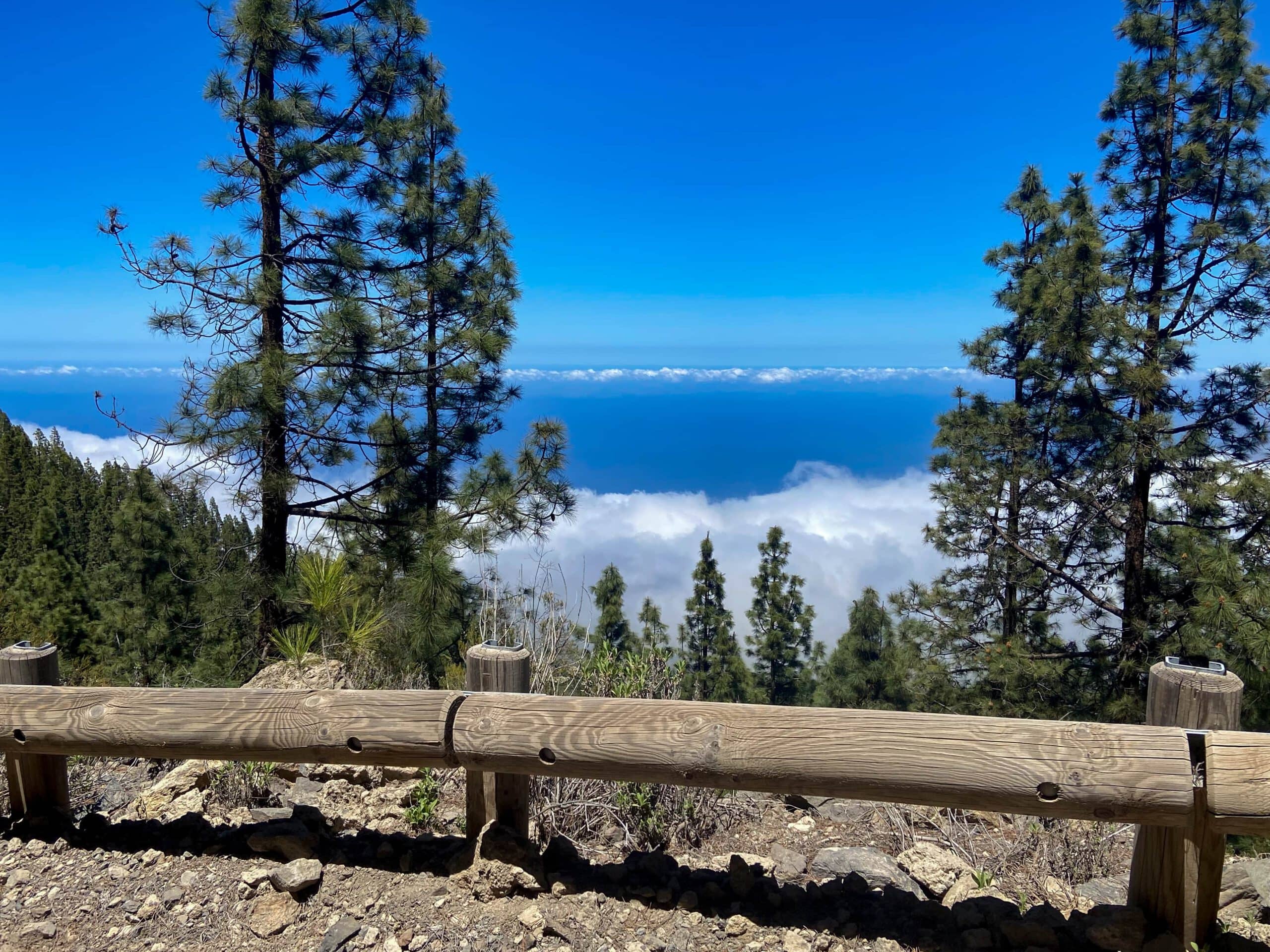 View from the road back to the cloud cover over the Orotava valley