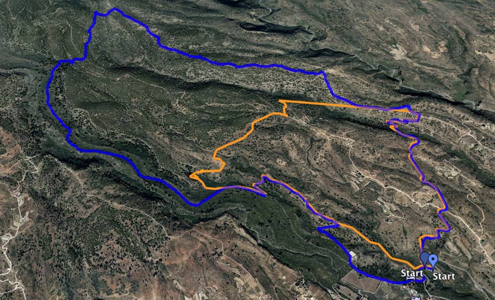 Pista de Las Vegas- azul: vuelta grande - naranja: vuelta pequeña