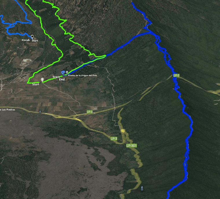 Pista Cumbrecita (verde) y azul la subida de Cumbre Nueva