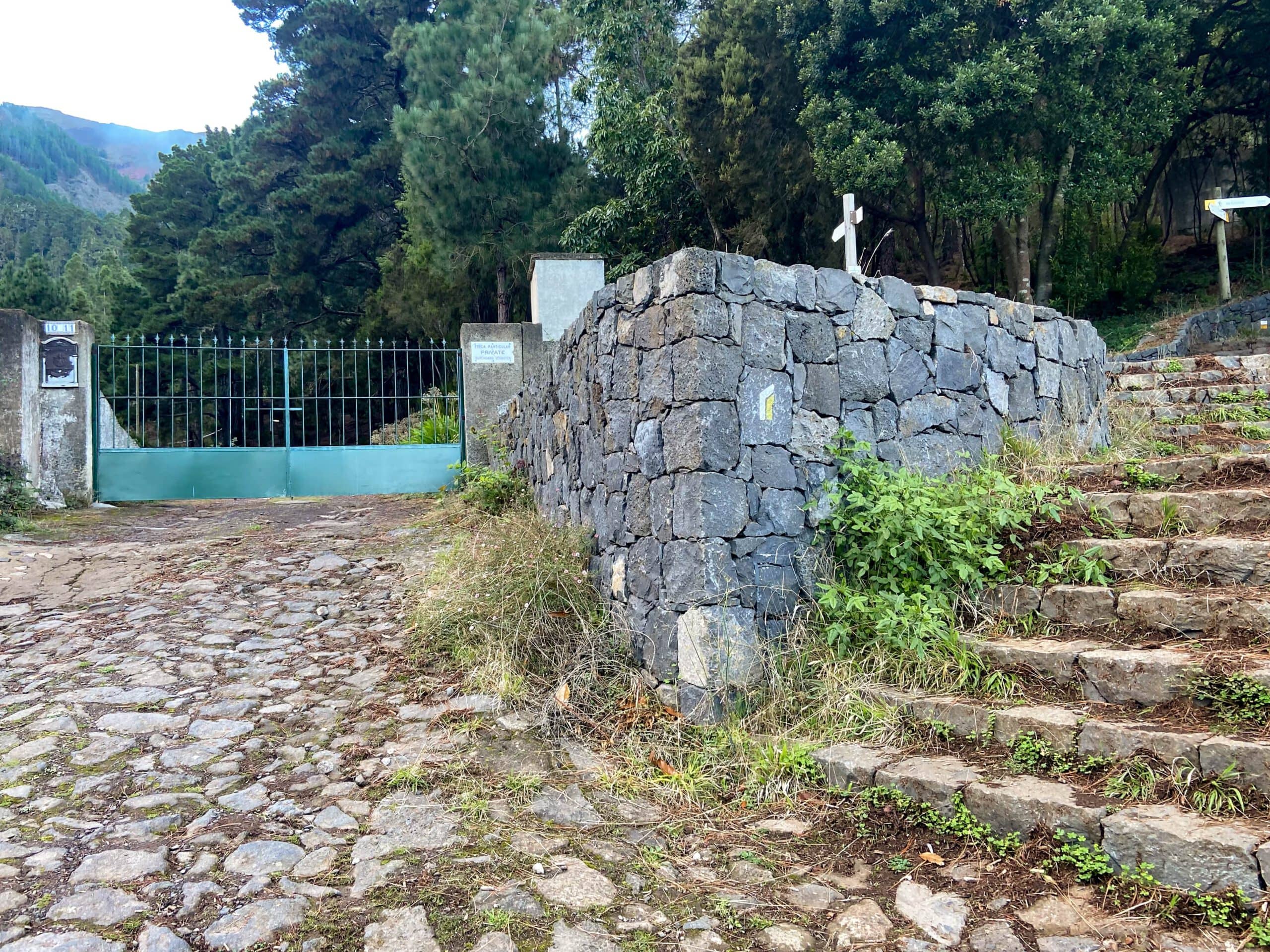 Punto de partida de la caminata en la curva