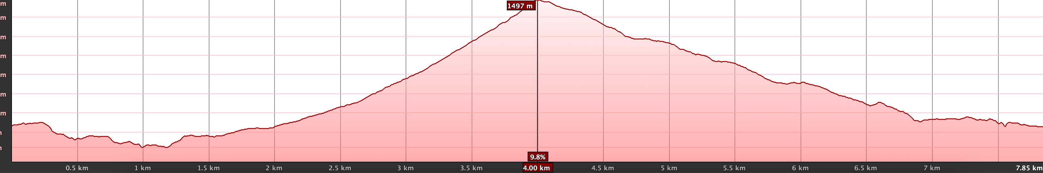 Altitude profile of the Hoya Grande hike and Torre del Time