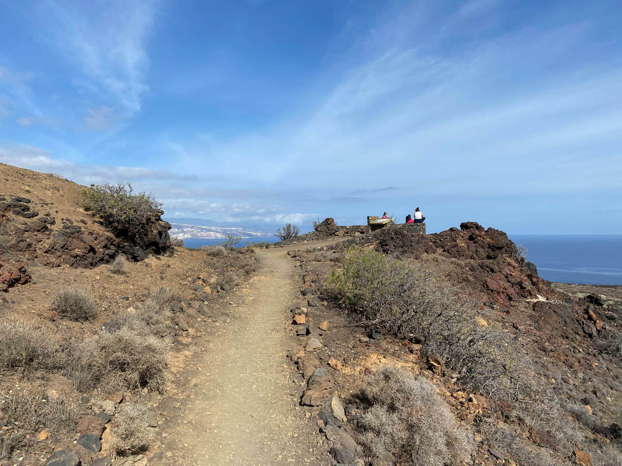 Viewing terrace below Montaña Grande - volcanoes, landscape and El Socorro