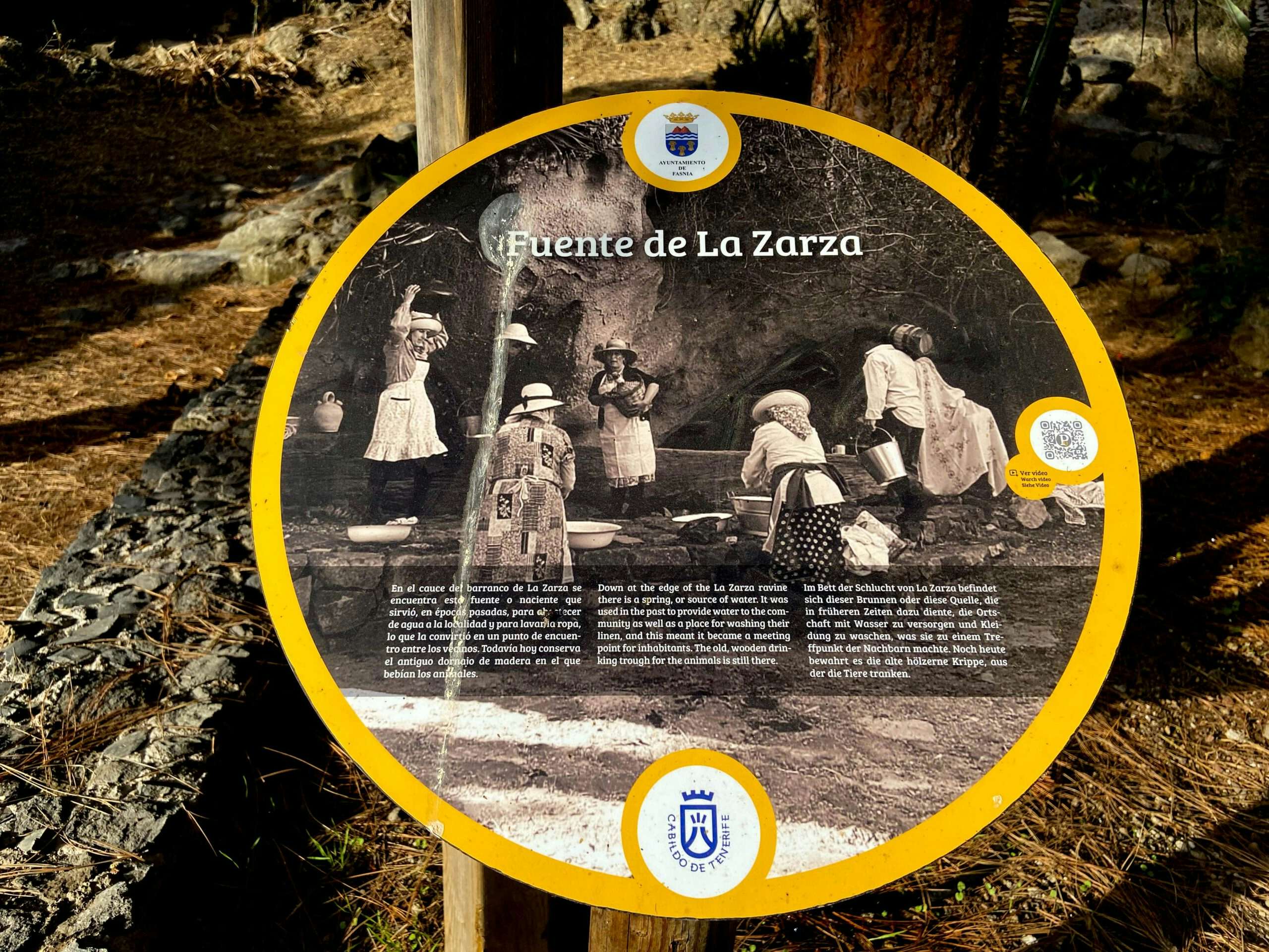 Informationstafel am Wanderweg La Zarza - Sabina Alta