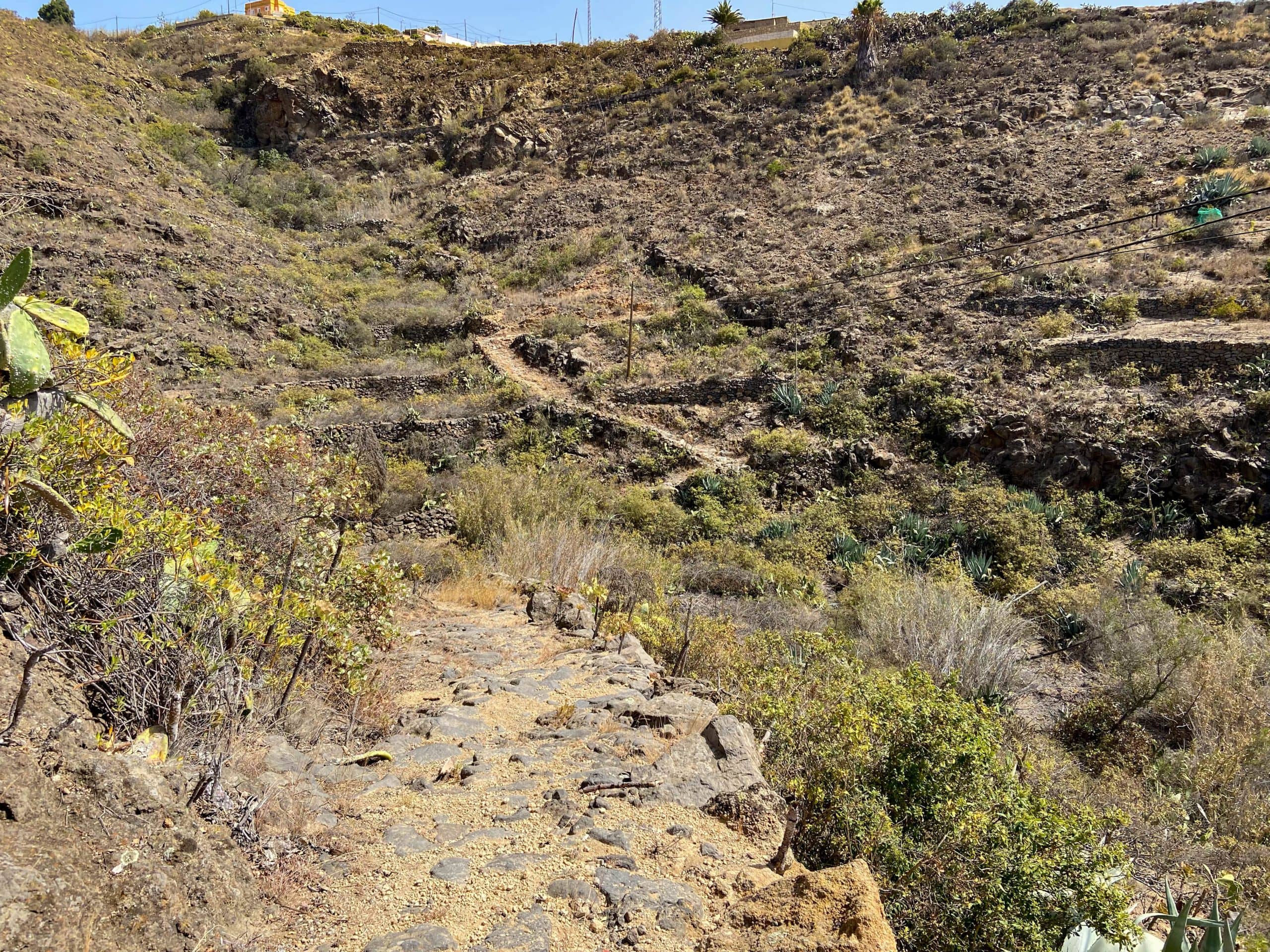 Hiking trail through ravines towards La Zarza