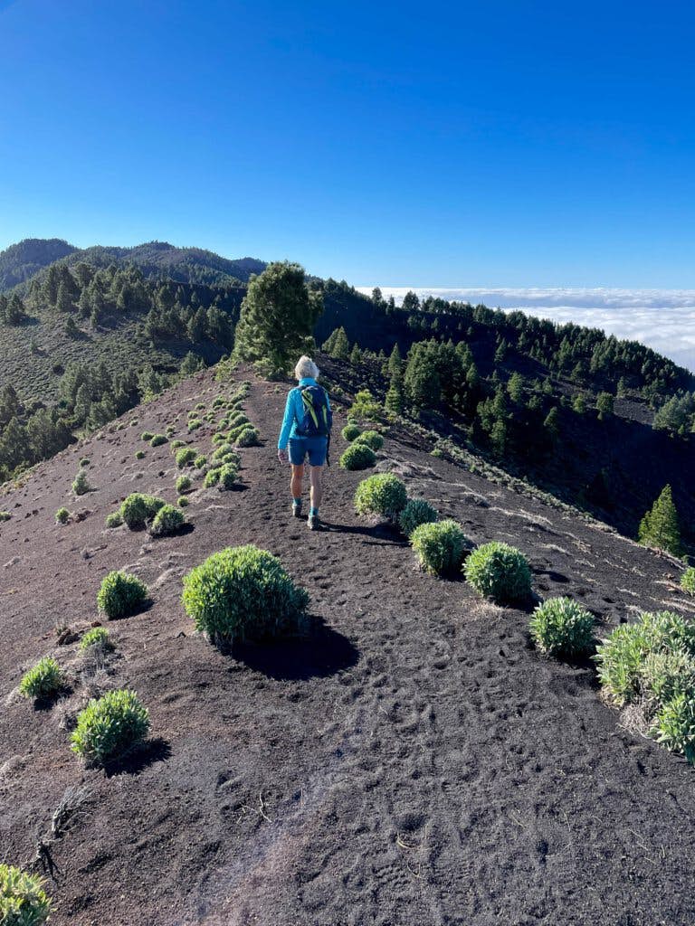 Hiking the ridge trail over the volcanoes