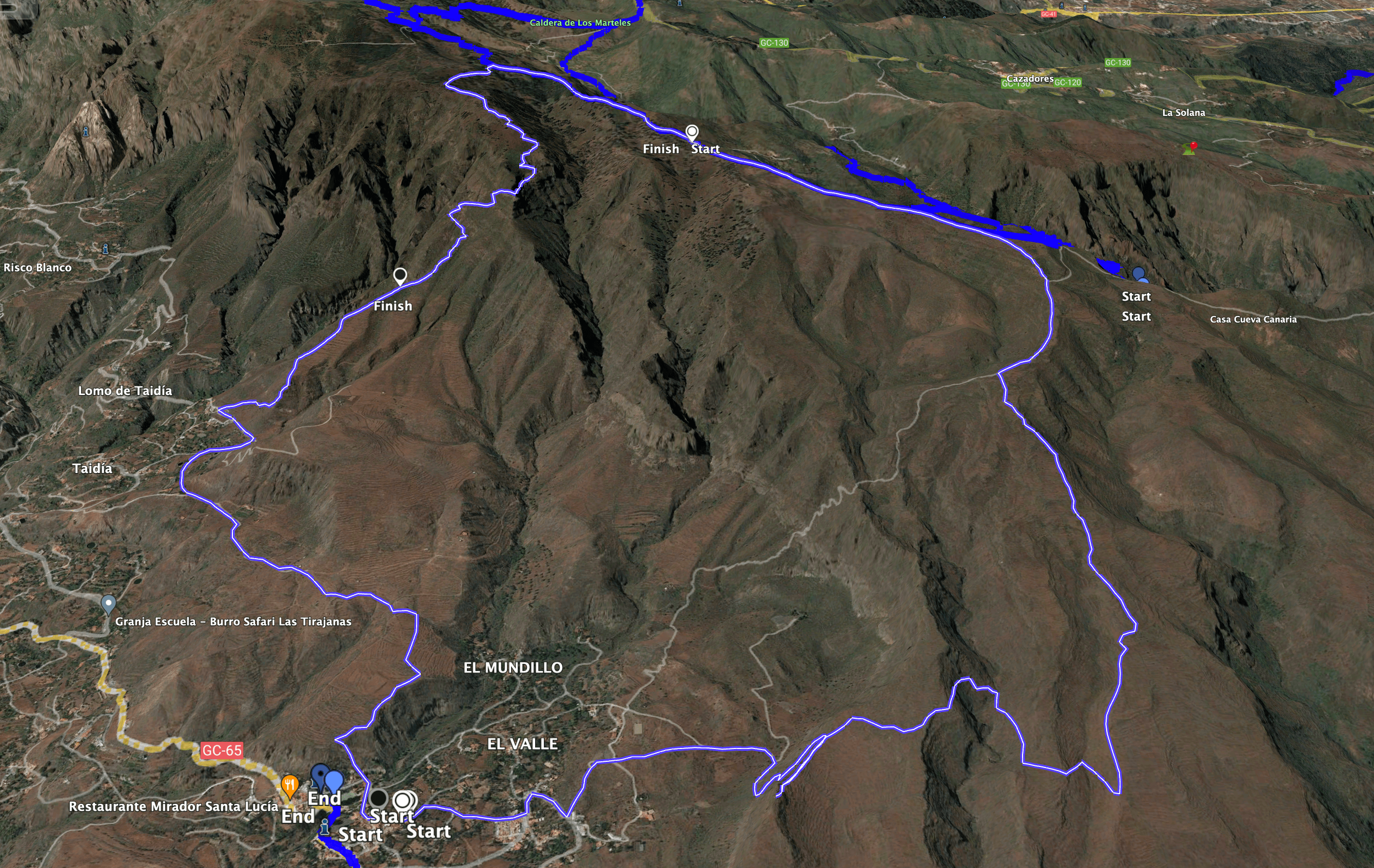 Track Santa Lucia de Tirajana- Cruz del Siglo - Cumbre Taidía Circuit Hike