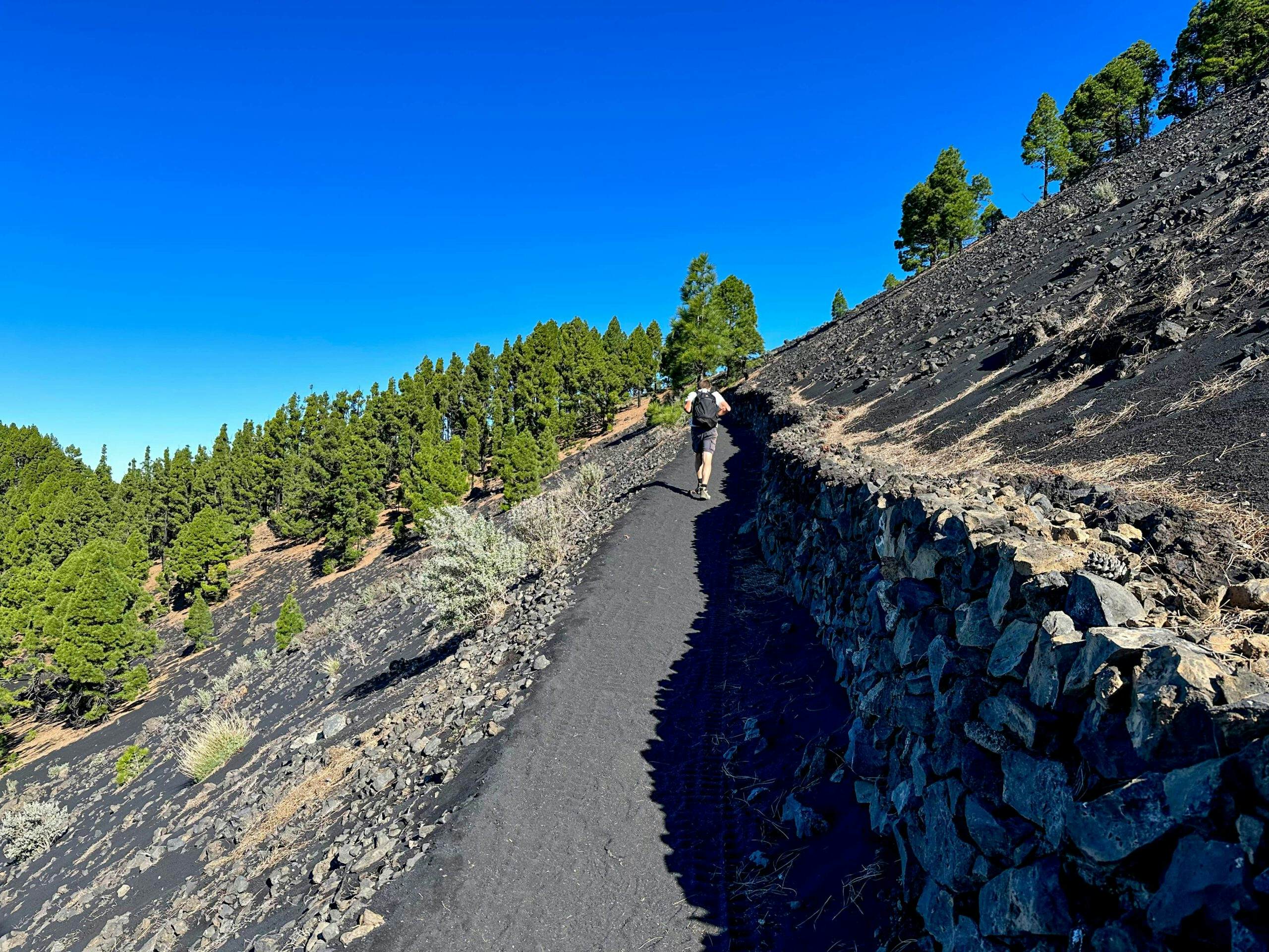Hiking trail leads a little along the Ruta del Volcano