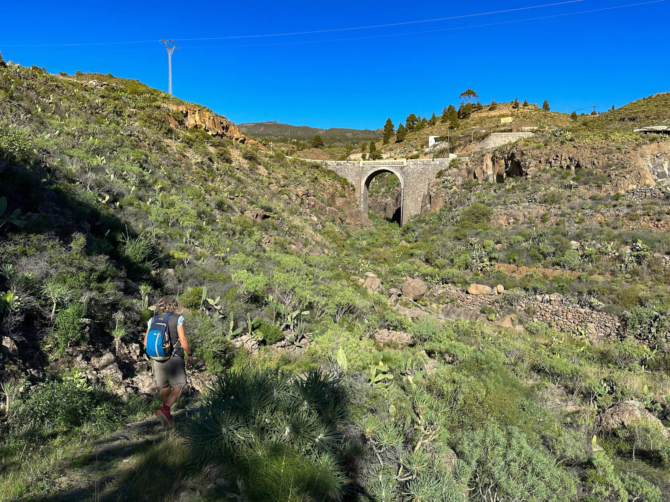 Wanderweg durch einen Barranco hinter Granadilla de Abona