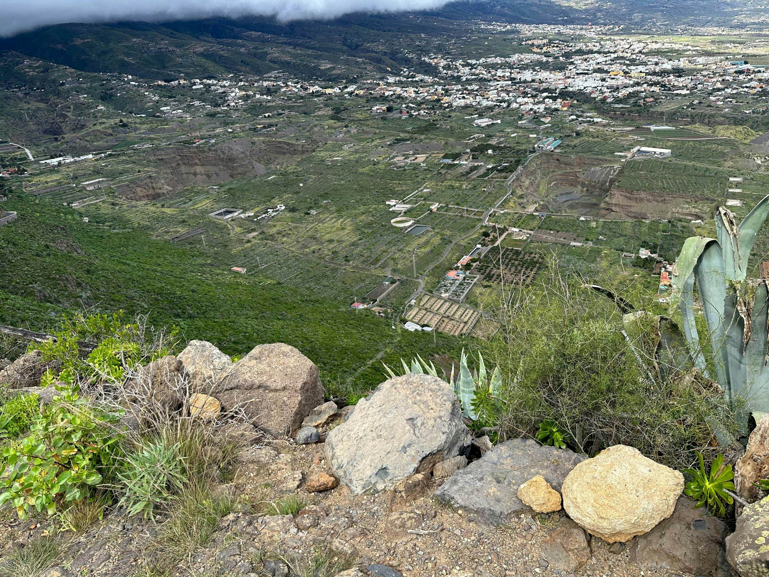 View of Güimar from the Ladera - start hiking trail down to Güimar