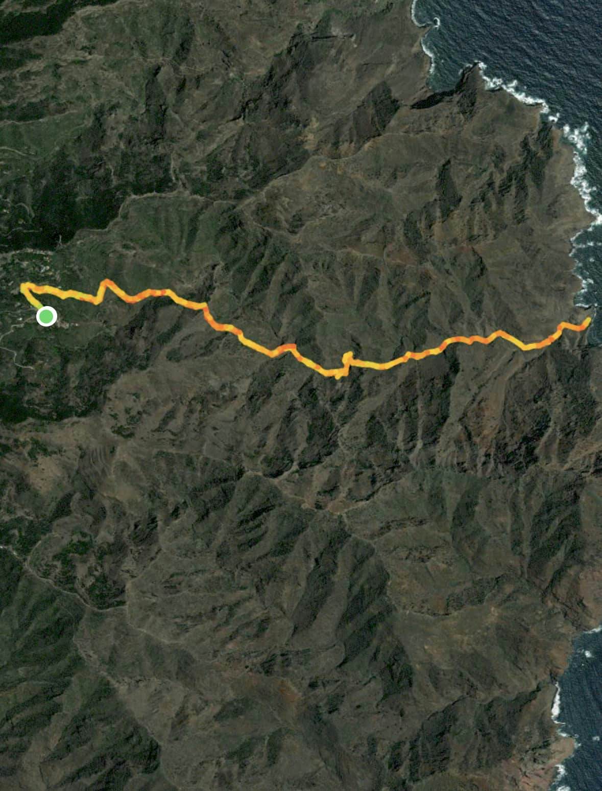 Track of the hike to Barranco Anosma