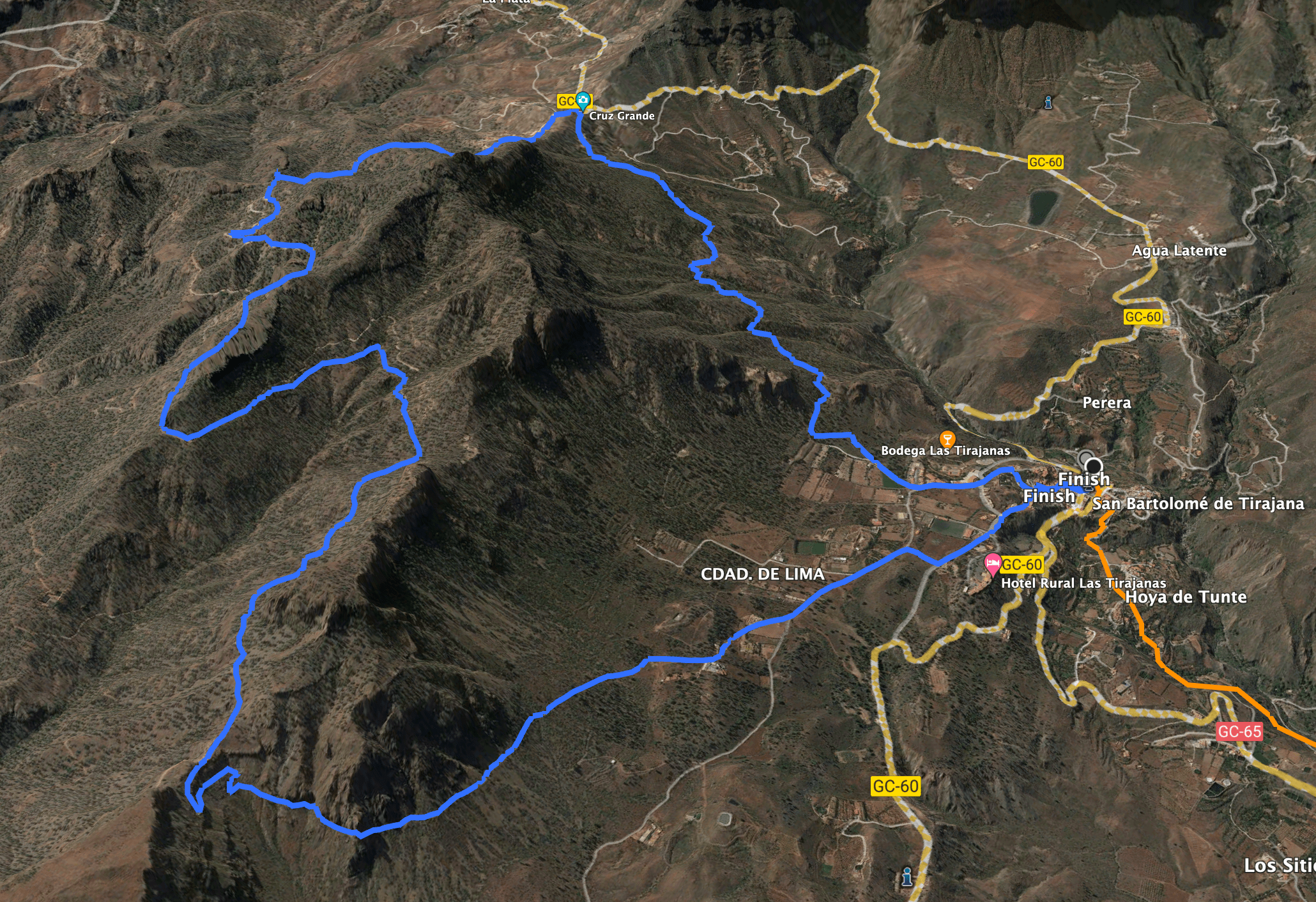 San Bartolomé - Cruz Grande Hike Track